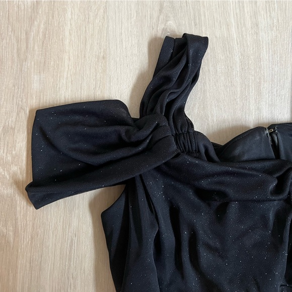 Women's Formal Dress - Ruched Side Glitter Mesh Gown by Alex Evenings - Picture 14 of 14